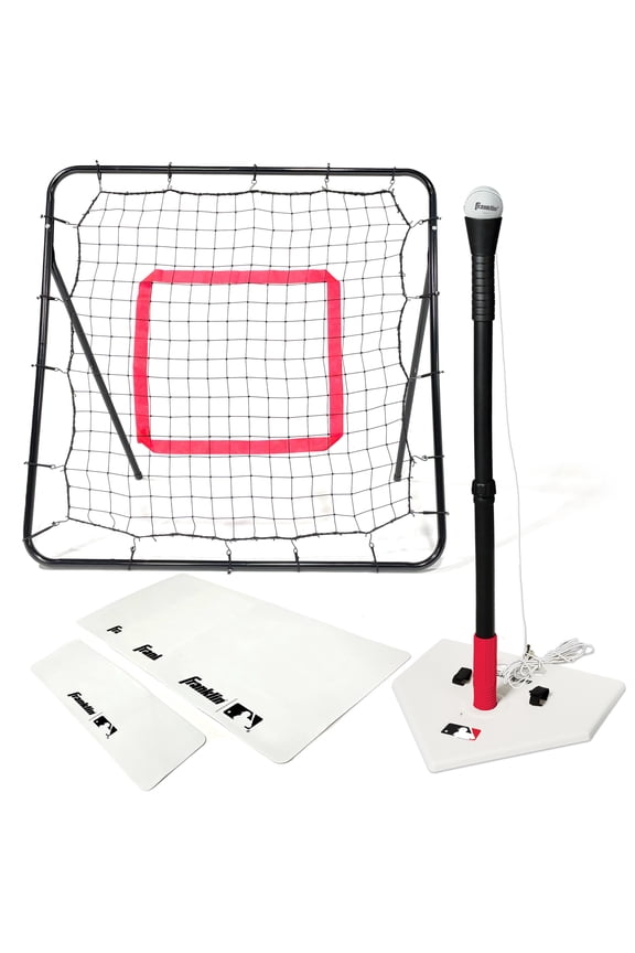 MLB Teeball Starter Set with Tee, Bases + Rebounder Net