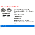 thumbnail image 2 of Front Brake Pad and Rotor Kit - Compatible with 2014 - 2016 Kia Forte Koup 2015, 2 of 2