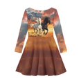 thumbnail image 5 of DISNIMO Horse Dress for Girls Long Sleeve Dress Kids Dress Girls 3-4 Dresses for Children Dress Clothes for Girls Crew Neck Dress Skater Girl Dress Kids Fall Dresses Photoshoot Dress Girls Dresses, 5 of 6