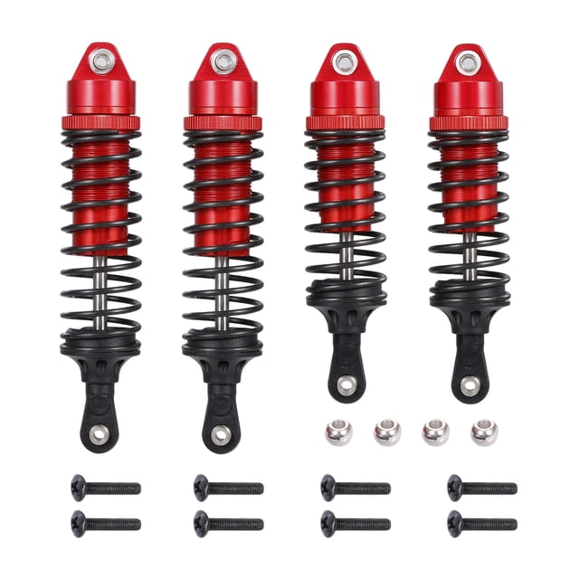 4-Piece Aluminum Front and Rear Shock Absorbers for 1/10 Traxxas Slash 4x4 4WD RC Car