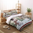 thumbnail image 3 of Christmas Cute Snowman Full Size Comforter Set, Elk Snowflakes Tree Plaid Winter Soft Bedding for All Seasons, 4 Pcs Bed Set with 1Comforter (86"x86") ,1 Sheet(80"x116"), 2 Pillowcases (19"x29"), 3 of 7