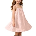 thumbnail image 2 of LOOK! Auroural Children's Summer Solid Casual Comfortable Sleeveless Camisole Dress（0-8 Years）, 2 of 9