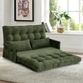 thumbnail image 2 of Convertible 5-Position Foldable Lazy Sofa Sleeper Bed with Armrest,Adjustable Floor Sofa Couch with 2 Pillows,Fold Out Floor Couch,Green, 2 of 7