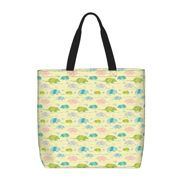 Fotbe Armadillo Floral Bolsa Tote con Estampado para Mujer, Bolsos con Cremallera, Bolsa de Hombro Casual de Gran Capacidad con Bolsillos Internos