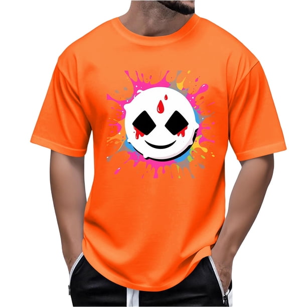 Tops para hombre, blusas y camisas de cuello redondo y manga corta para hombre, camiseta estampada de Halloween para hombre, top de cuello redondo y manga corta para hombre.
