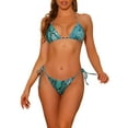 thumbnail image 1 of Conjuntos de bikini de dos piezas con estampado de serpiente INSPIRE CHIC para mujeres, parte superior de bikini con lazo y parte inferior triangular, 1 of 5