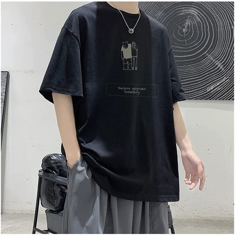 DanceeMangoos Men Harajuku Streetwear T-Shirt Grunge Oversized Baggy Tee  Shirt Y2K Anime Graphic Goth Emo Summer Clothes 