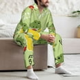 thumbnail image 7 of Xecao Cute Dinosaurs Cartoon Print Pajamas Set Mens Pajamas Long Sleeve Loungewear Two-Piece Sleepwear Button-Down Pjs Set,2PJS-XX-Large, 7 of 7