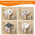 thumbnail image 2 of ChaoLink Juego de mesa y sillas para niños, mesa de actividad de madera 4 en 1 con 2 sillas, cajón de almacenamiento y tablero desmontable para dibujo, lectura, manualidades y arte, 2 of 7