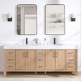 thumbnail image 4 of Vinnova Leon 84" Wood Double Vanity with Adjustable Drawer in Brown/White, 4 of 18