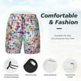 thumbnail image 3 of Balery Colorful Watercolor Dots Bañador para hombre, shorts de playa de secado rápido con entrepierna y forro de compresión-Small, 3 of 6