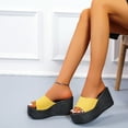 thumbnail image 7 of Fesfesfes Slides For Women Matsu Heel Thick Sole Slope Heel Women's Shoes Breathable Slip-on Beach Sandals 6.5(38), 7 of 7