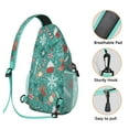 thumbnail image 3 of Sling Backpack,Green Christmas Baking Pattern Sling Bag with Water Bottle Holder,Waterproof Sling Bag for Men/Women with Headphone Jack for Hiking,Travel, 3 of 6