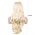 thumbnail image 3 of HHBEAUTY Gold Long Wigs Human Hair with Bangs, Layered Full Head Curly , Breathable Capless Glueless, Heat Resistant Tangle Free Wig Hair (WHITE GOLD,26inch), 3 of 5
