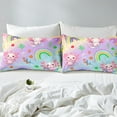 thumbnail image 4 of Erosebridal Pink Axolotl Bed Sheets Set Twin Size, Kawaii Sealife Bedding Twin Size, Mermaid Scales Sheet Set Twin, Ultra Soft Bedroom Decorative, 3pcs, 4 of 7