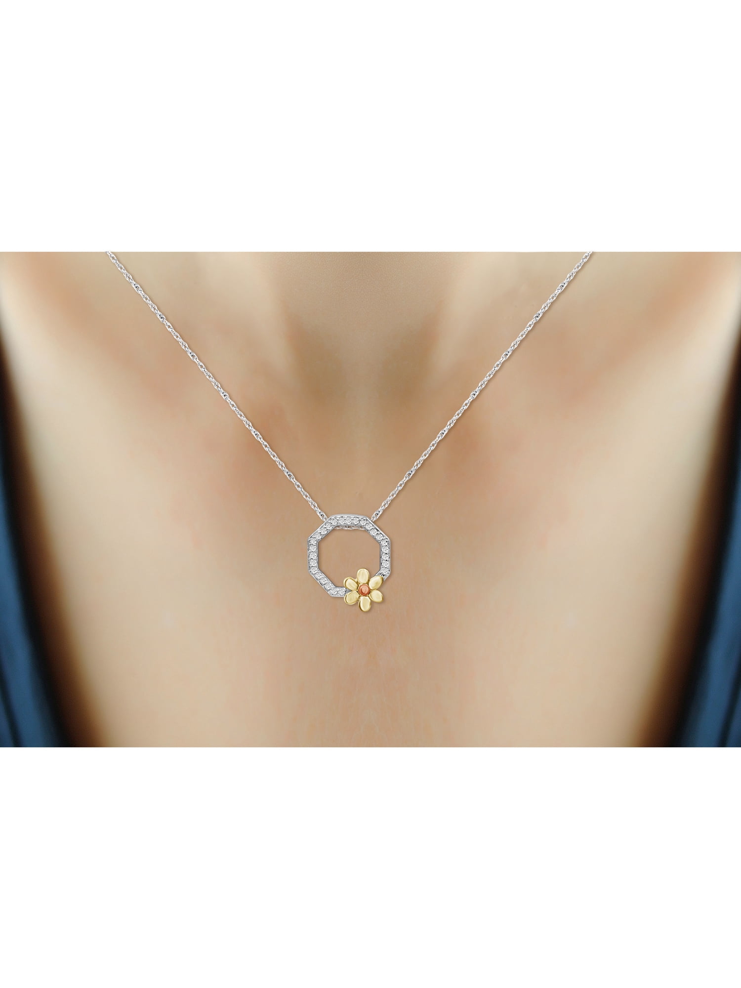 JewelersClub Silver Pendant Flower Necklace for Women