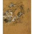 thumbnail image 2 of Luc-Olivier Merson 15x17 Gold Ornate Wood Frame and Double Matted Museum Art Print Titled - Study of Flying Figures, 2 of 4