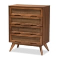 thumbnail image 1 of Baxton Studio Barrett Brown Finished Wood and Synthetic Rattan 4-Drawer Chest, 1 of 11