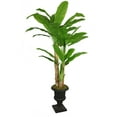thumbnail image 3 of 86" Tall Banana Tree Artificial Faux Contemporary with Real Touch Leaves in Planter By Minx NY, 3 of 4