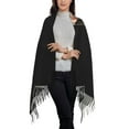 thumbnail image 2 of Sikiie Black Cobra Snake Shawl Wraps Big Scarf Tassel Fall Winter Thick Scarf Warm Shawl Women Fall Gifts, 2 of 8