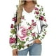 thumbnail image 2 of Heisall Women's Tops Spring Autumn 2025 New Arrival Long Sleeve V-Neck Loose Casual T-shirts with All-over Print Fashion, 2 of 5