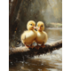 thumbnail image 1 of Qisvanset Framed Canvas Wall Art 12x16 Inch Vintage Baby Duckling Cottagecore Farmhouse Art, 1 of 5