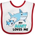 thumbnail image 3 of Inktastic My Aunt Loves Me with Cute Sharks Boys or Girls Baby Bib, 3 of 4
