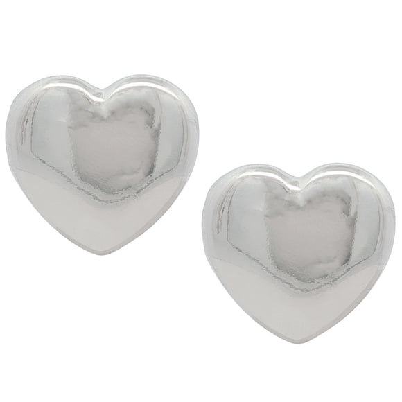 Arete Corazón liso Pulido Plateado Chapa de Oro 18K Horoz WH557