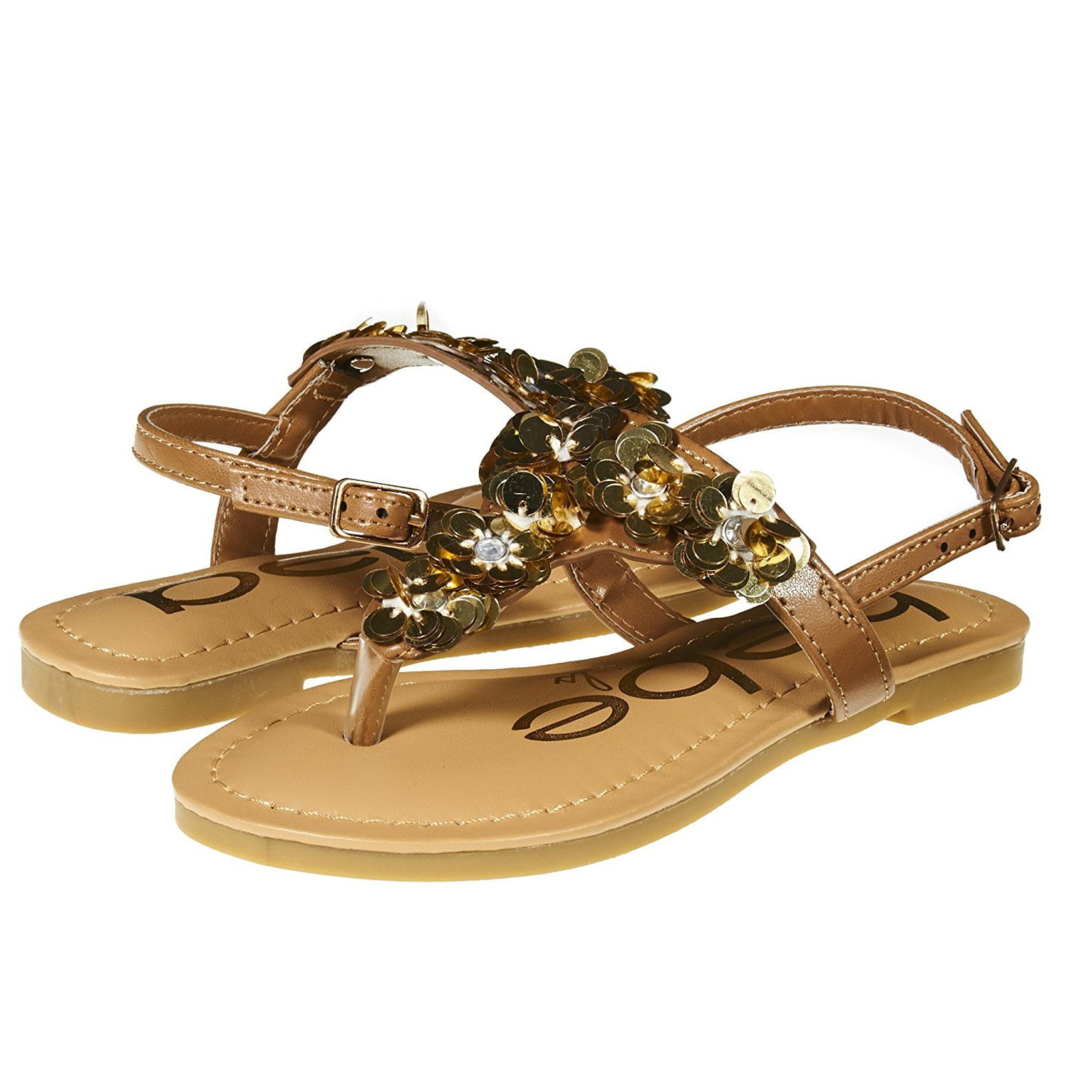 gold flat sandals size 11