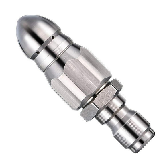 High Pressure Head Spray Nozzle Attachment with 1/4 Quick Connect for Efficient Pipe Flushing and Drain Cleaning