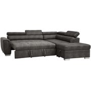 Gray Microfiber Sectional Sofa & Ottoman w/Storage by Acme Thelma 53720-4pcs
