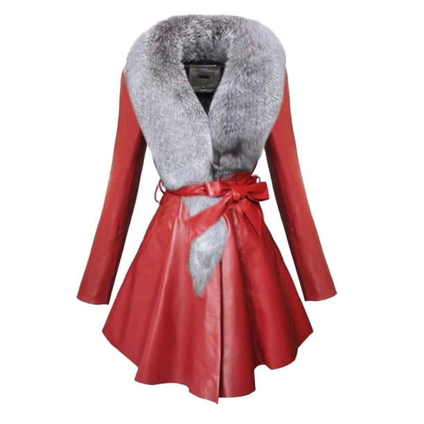 Puntoco Fashion - Cárdigan liso de piel sintética para mujer, abrigo cálido, blusa, ropa de abrigo Puntoco Puntoco-1