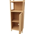 thumbnail image 6 of Storage Tall Slim Cabinet with Shutter Door and 3 Tier Shelves, Freestanding Linen Tower Cabinet for Living Room, Kitchen, Bathroom Organizer, Natural Bamboo, 6 of 8