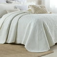 thumbnail image 4 of MarCielo  3Pcs 100% Cotton Oversized Quilt Bedspread Coverlet Set TF Premium White - Oversized Queen, 4 of 8