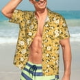 thumbnail image 5 of Lsque Daisies Flowers pattern Hawaiian Shirt for Men, Unisex Summer Beach Casual Short Sleeve Button Down Shirts-Small, 5 of 9