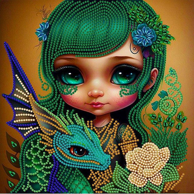 Pintura de diamante 5D DIY Kit de taladro en forma especial parcial Elf Girl Decor (K206) Hugtrwg Para estrenar
