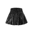 thumbnail image 2 of Haitryli Kids Baby Girls Sequin Pleated Skirts Cheer Dance Sparkly Mini Skater Skorts Black 12-18 Months, 2 of 7
