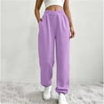 thumbnail image 5 of Inleife Women Casual Jogger Pants Cross Elastic Waistband With Side Pockets, Solid‑Color Soft Fabric Cuffed Sweatpants for Workout Lounging and Shopping, 5 of 6