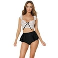 thumbnail image 3 of Coquette - 24132 - Crop top & shorts set - BLACK, 3 of 11