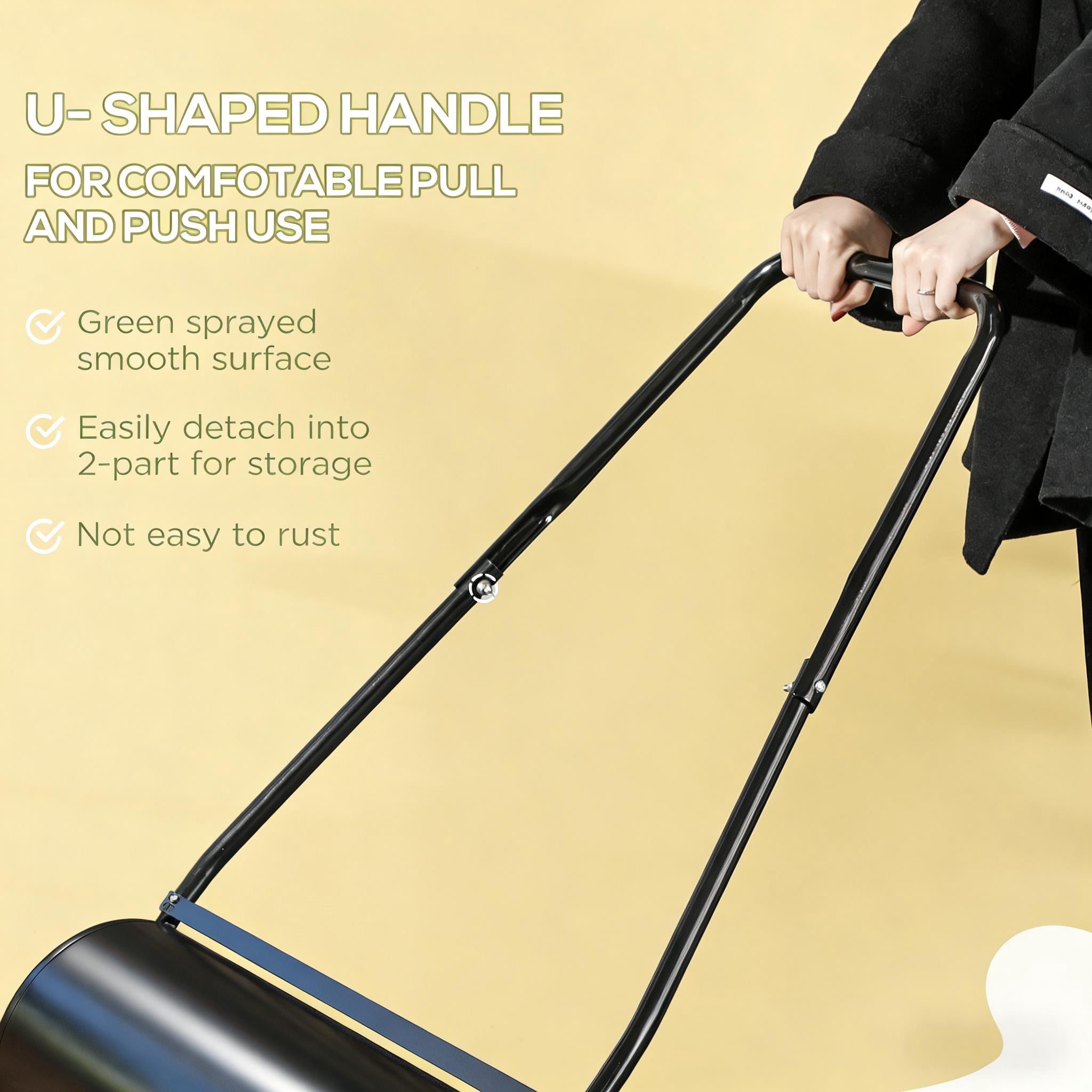 Lawn Roller for Flattening, Push/Tow Behind Lawn Roller Filled with Water or Sand