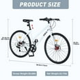 thumbnail image 2 of LuckyNote 700C 7 Speed Hybrid Bike, Steel Frame, Dual Disc Brakes, 700×32C Tires, for Men Women City Commuting, 2 of 8