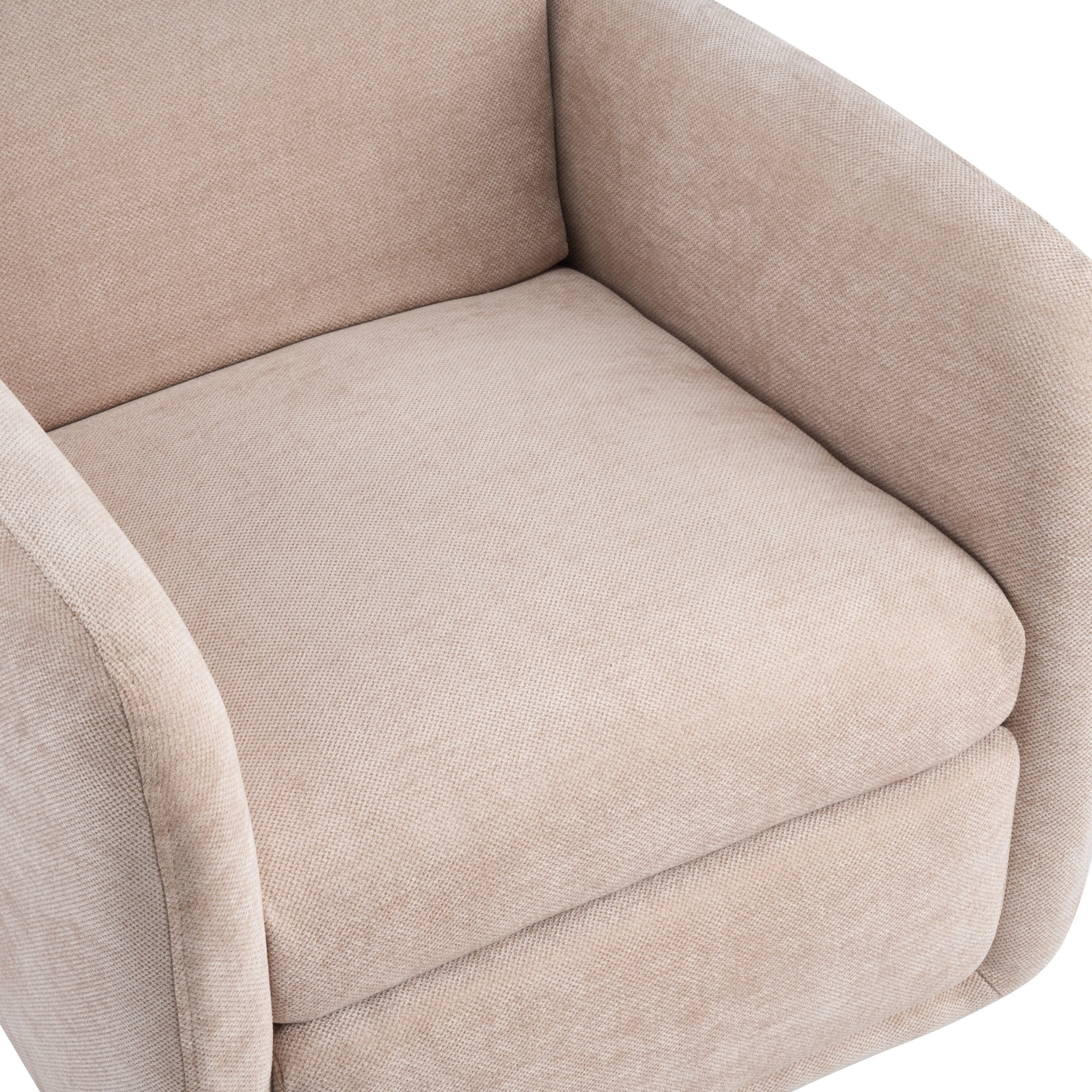 Christopher Knight Home 180° Power Swivel Recliner Chair with Wood Base and Lumbar Pillow, Almond