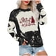 thumbnail image 1 of Sudadera de Cuello Redondo de Navidad Para Mujer, Tops Casuales de Moda, Jersey de Manta Con Lazo Estampado de Manga Larga, Jersey Odeerbi  ODB197405, 1 of 7