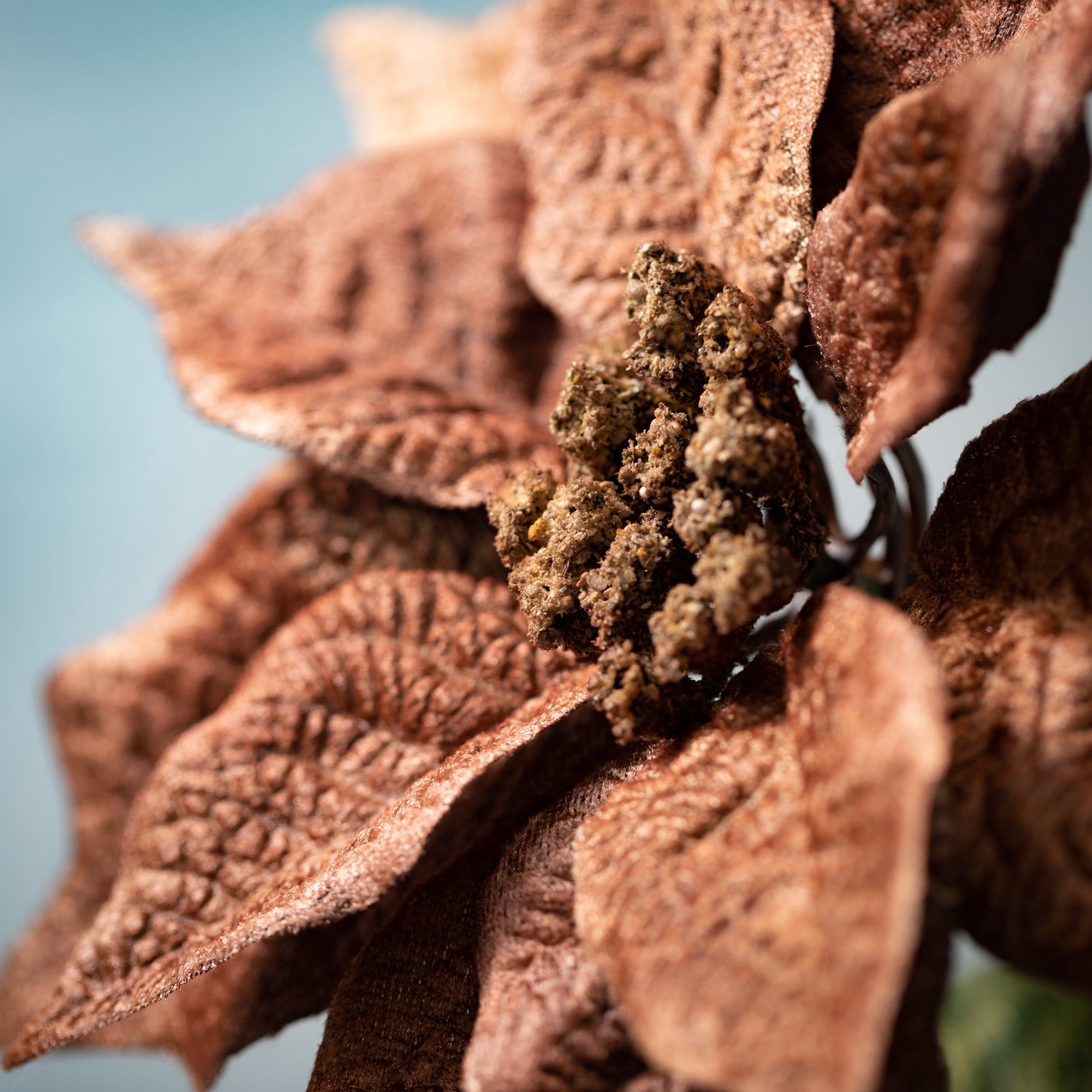 Artificial Brown Poinsettia Stem Brown 29"H