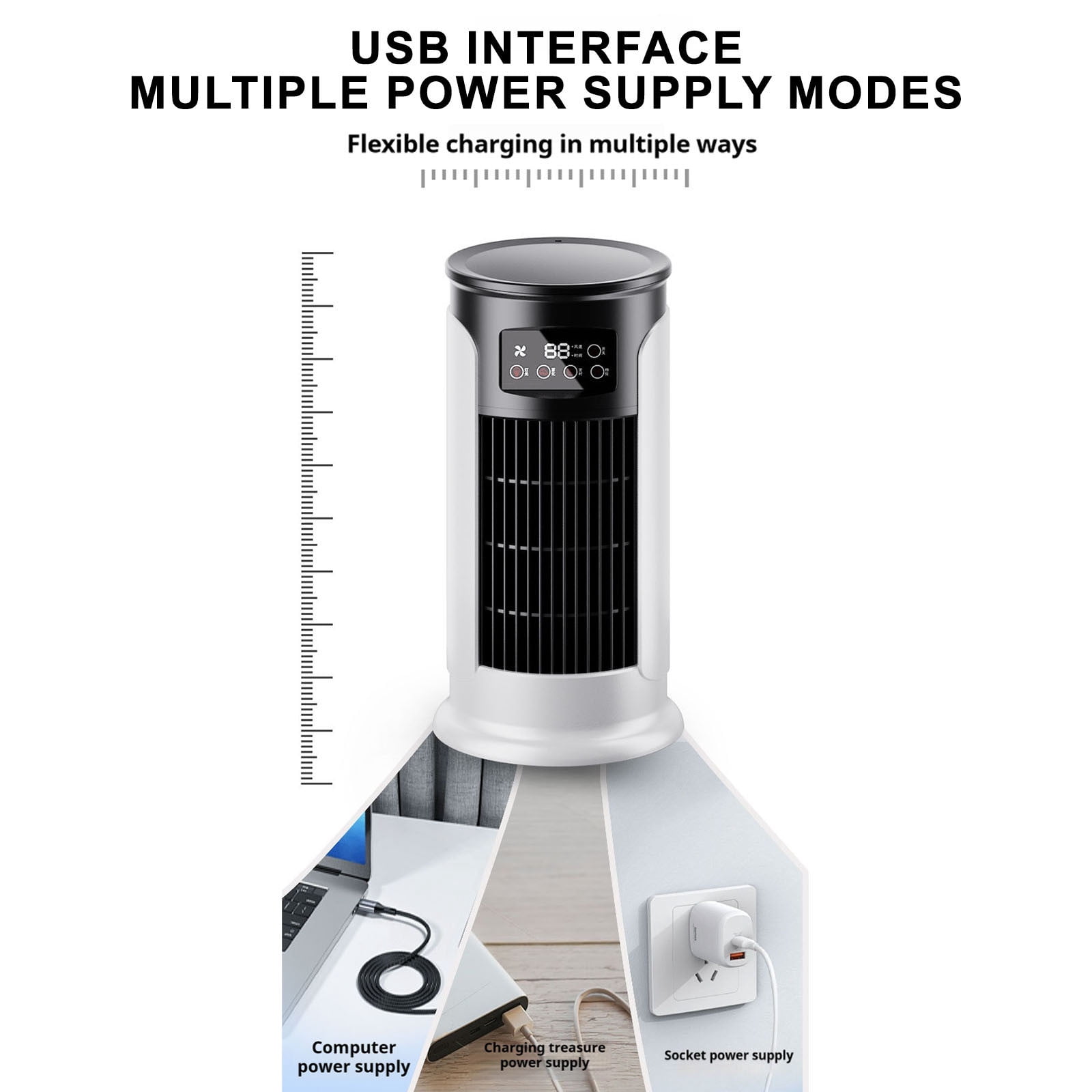 Yooshoverk Desktop Air Cooler USB Humidifying Misting Fan 3 In 1 Personal Space Cooler Adjustable Mist 3 Speeds Timer Function Powerful Evaporative Cooling Quiet Operation Portable AC Alternative