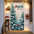 thumbnail image 5 of Winter Scene Welcome Banner Snow Forest Bird Art for Home Decor Holiday Decoration Winter Party, 5 of 9