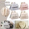 thumbnail image 7 of HAHUT Aesthetic Quilted Floral Diaper Bag Backpack with Stroller Straps, Multi-Functional Nylon Embroidered Laptop Backpack for Work Travel Casual (Blue), 7 of 7