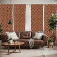 thumbnail image 2 of Ambesonne Brown Window Curtains, Indonesian Parang Barong, Each 28" W x 95" L, Brown Apricot Caramel, 2 of 5