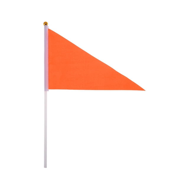 EeaseCA 50 Pcs Bannière Triangulaire Couleur Unie Drapeau à Main Léger Portable Drapeau à Agiter à la Main pour Fête Réunion Sportive (Orange)