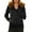 sweatshirt for women - Black, variant on Women Full Zip Hooded Jacket Faux Fur Trim Hood Pullover with Kangaroo Pocket Outerwear for Autumn Winter Wear,M